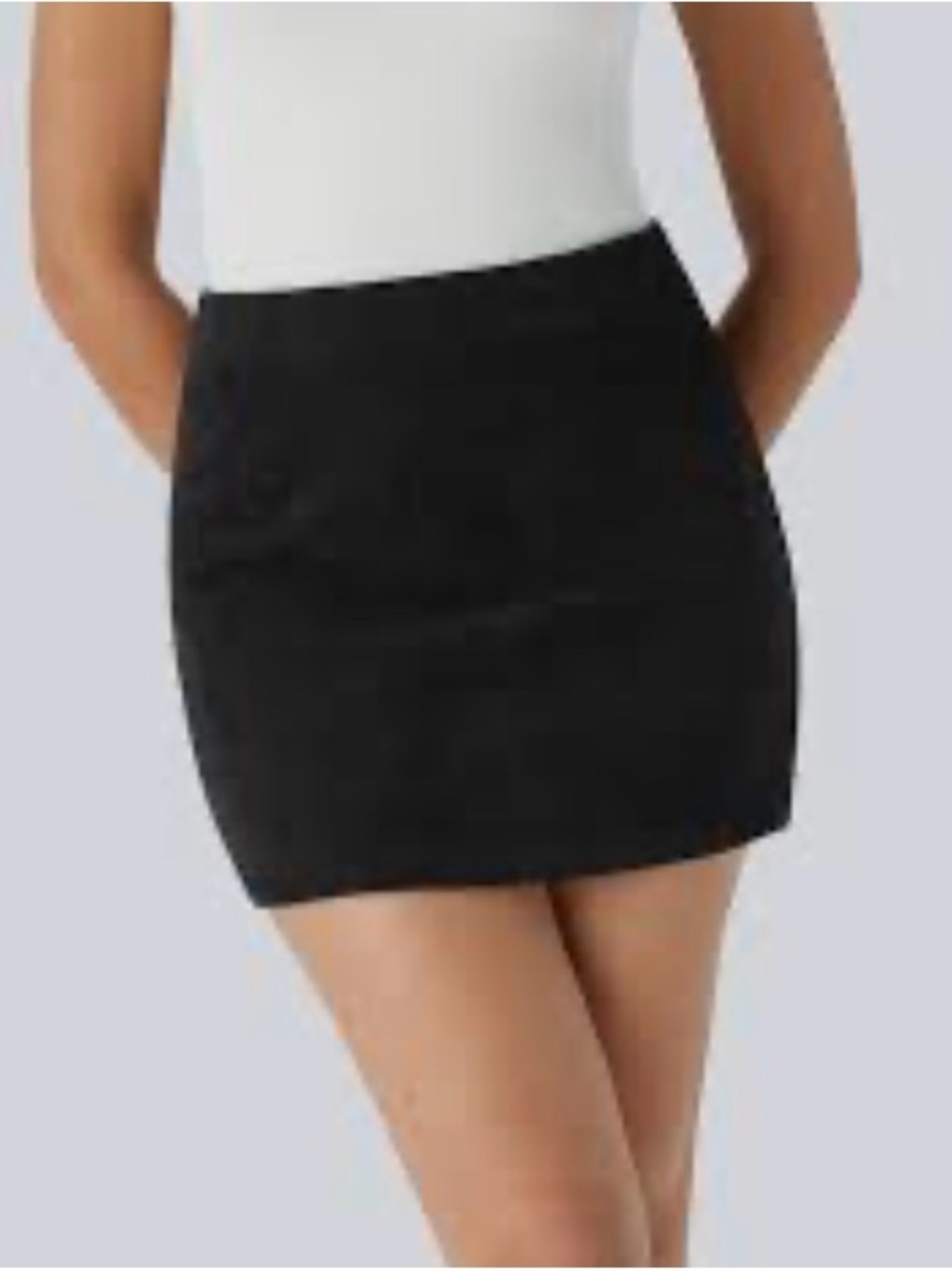 Halara High Waisted 2-in-1 A Line Mini Corduroy Casual Skirt Black M New
